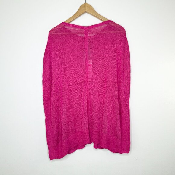 NWT Chico's Audra Pullover Sweater Summer Berry Size 3 Short Sleeve Office Pink - Picture 4 of 10